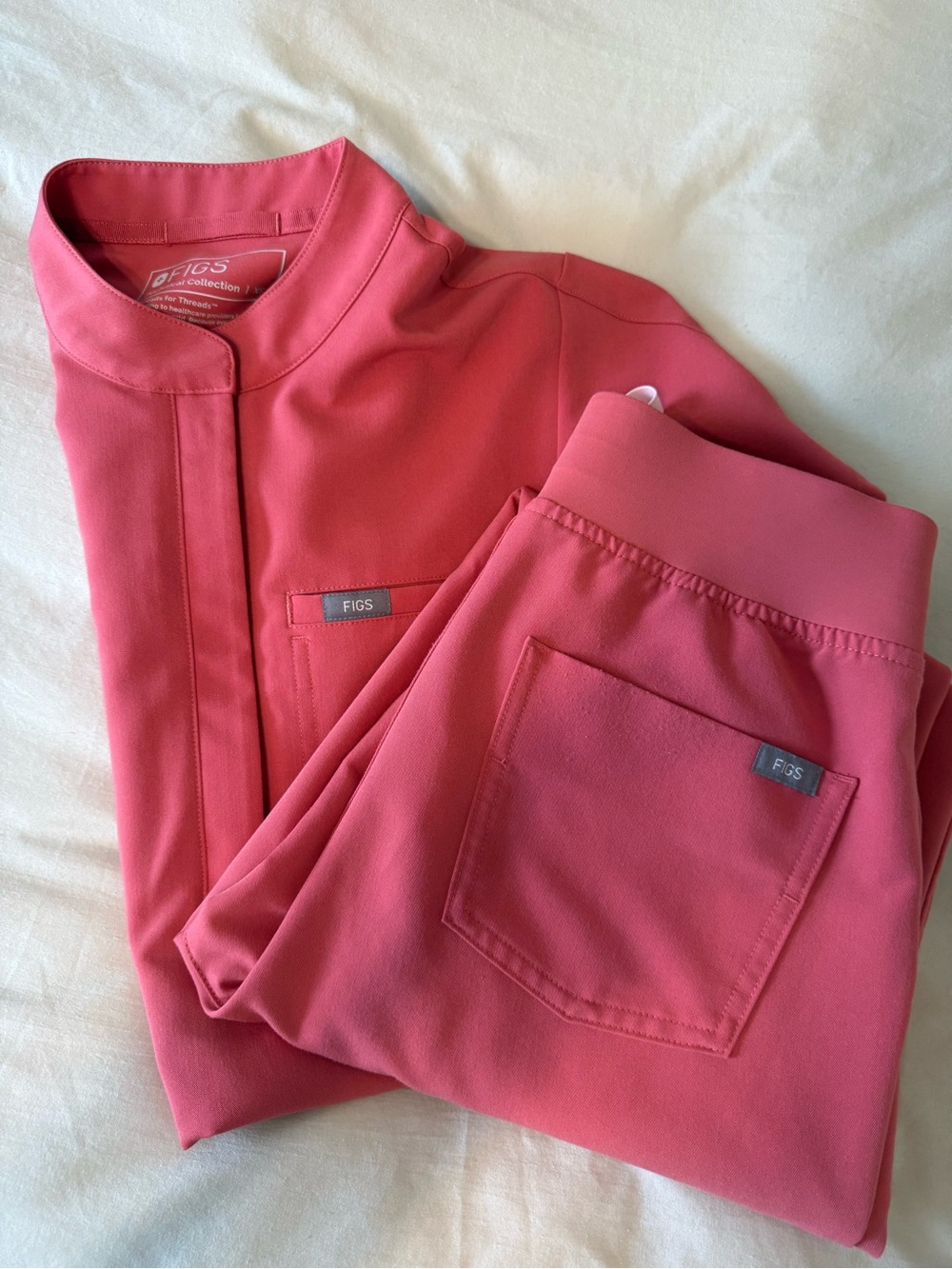FIGS Women's Pulmonary Pink Set - Montex Relaxed Scrub Top XS & Zamora Pant XS/T